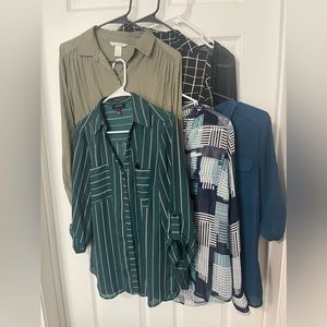 5 H&M A. BYER Rollup Office Shirts Size M/L